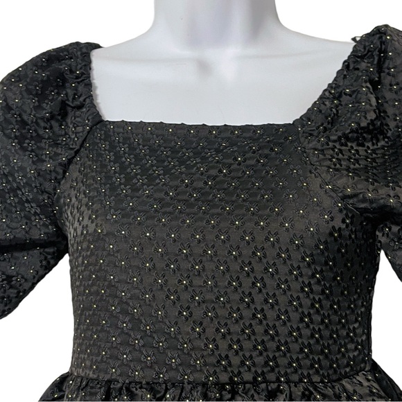 Copper Key Cap Sleeve Square Neck Jacquard Dress Size Medium NWT - Picture 4 of 10